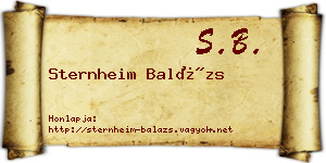 Sternheim Balázs névjegykártya